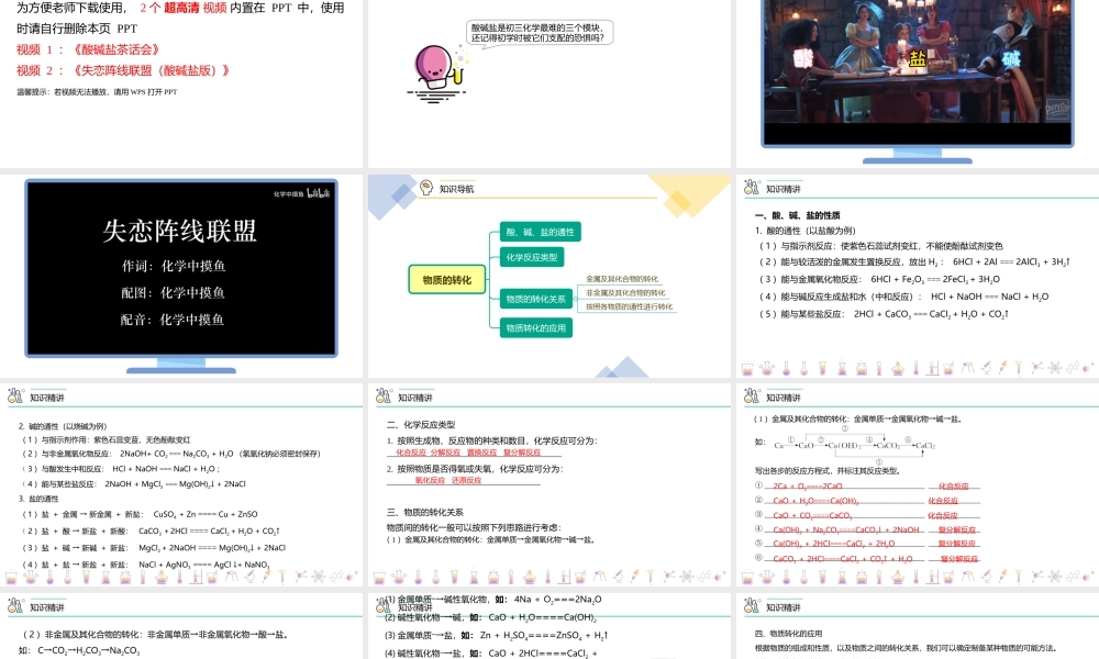 第02讲 物质的转化 （PPT课件）-【帮课堂】2021-2022学年高一化学必修第一册精品讲义（人教版2019）.pptx