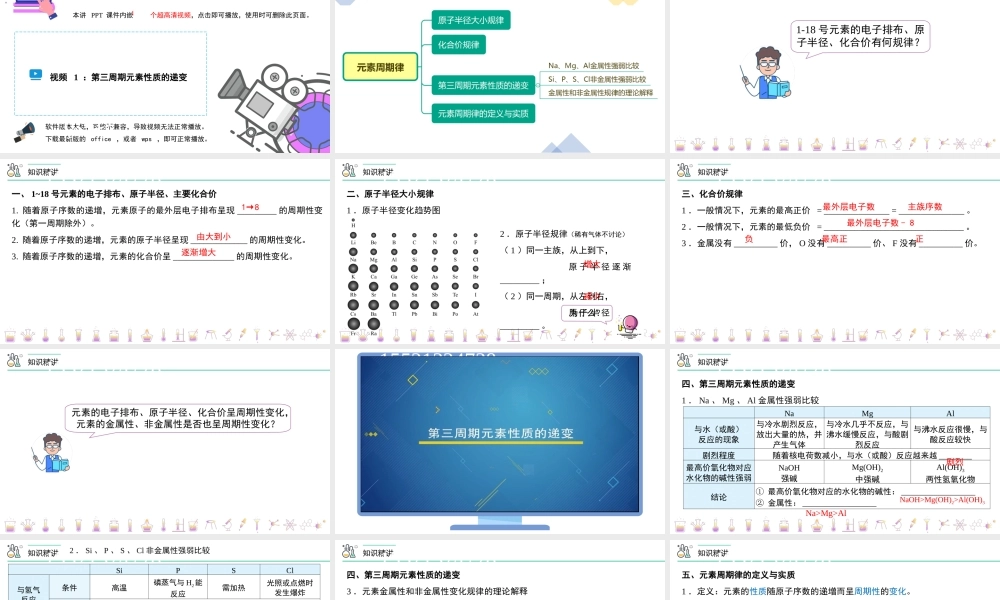 第32讲 元素周期律（PPT课件）-【帮课堂】2021-2022学年高一化学必修第一册同步精品讲义（人教版2019）.pptx