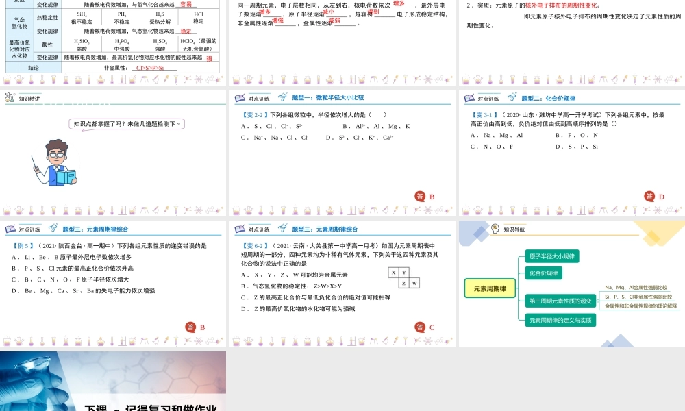 第32讲 元素周期律（PPT课件）-【帮课堂】2021-2022学年高一化学必修第一册同步精品讲义（人教版2019）.pptx