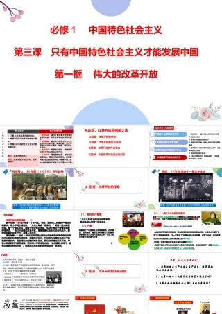 3.1 伟大的改革开放-2021-2022学年高一政治名师精讲课件（统编版必修1）【学科网名师堂】.pptx