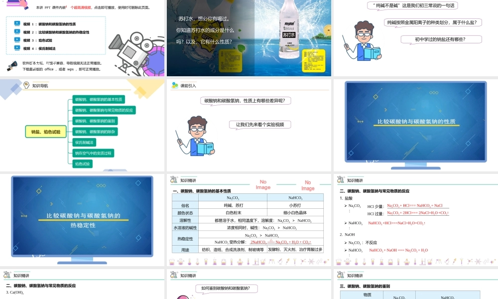第12讲 钠盐、焰色试验（PPT课件）-【帮课堂】2021-2022学年高一化学必修第一册精品讲义（人教版2019）.pptx