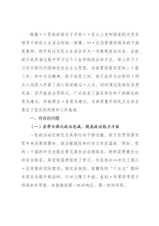 应急管理×领导班子2026年度民主生活会对照检查材料(带案例).docx