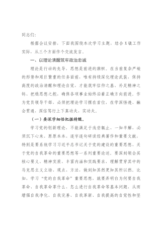 书记在2026年度民主生活会会前集中学习研讨会上的发言.docx