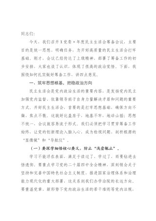 书记在2026年度民主生活会筹备会议上的讲话.docx