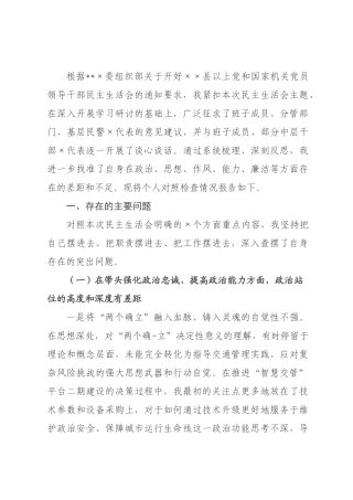 书记2026年度民主生活会个人对照检查材料(带案例).docx