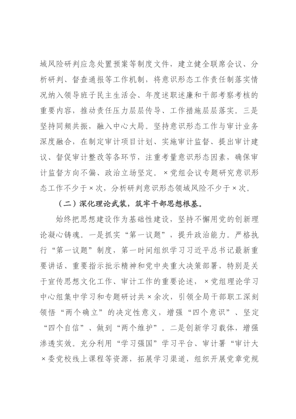 审落实意识形态工作责任制自查自纠情况报告.docx_第2页