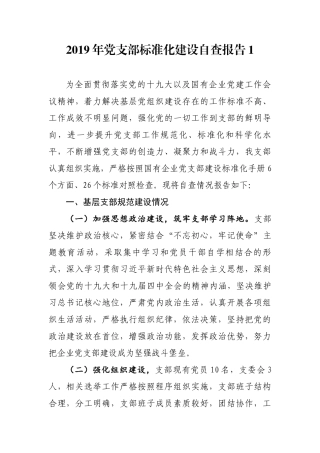 2019年创建星级党支部标准化建设自查报告3篇.docx