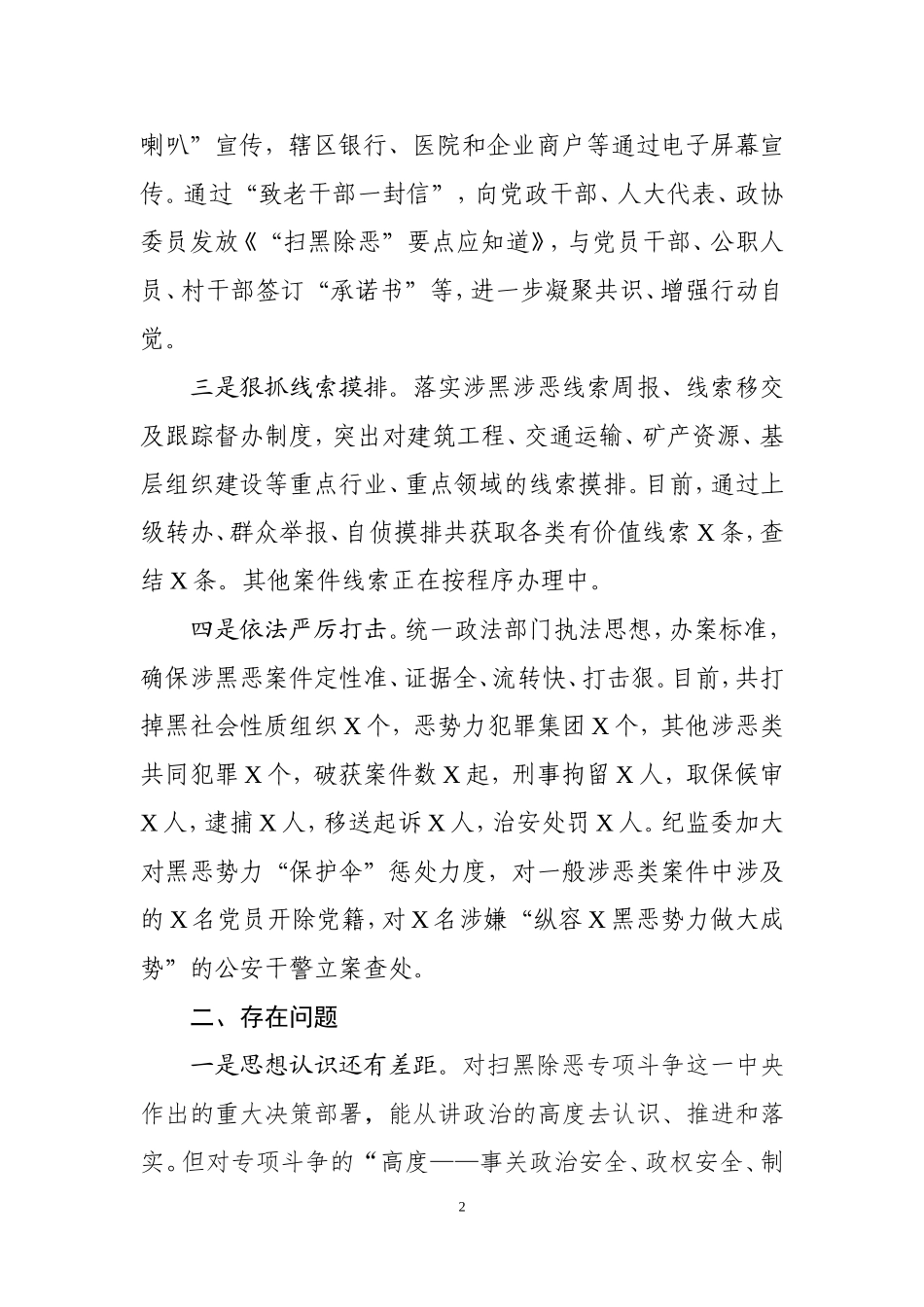 扫黑除恶专项斗争工作情况汇报_第2页