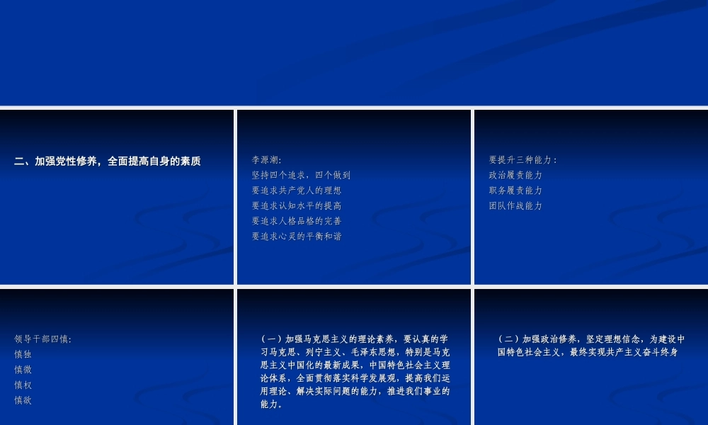 党员干部的党性修养与自我完善下