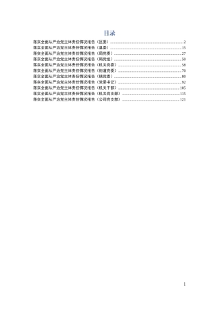 全面从严治党主体责任工作报告汇编