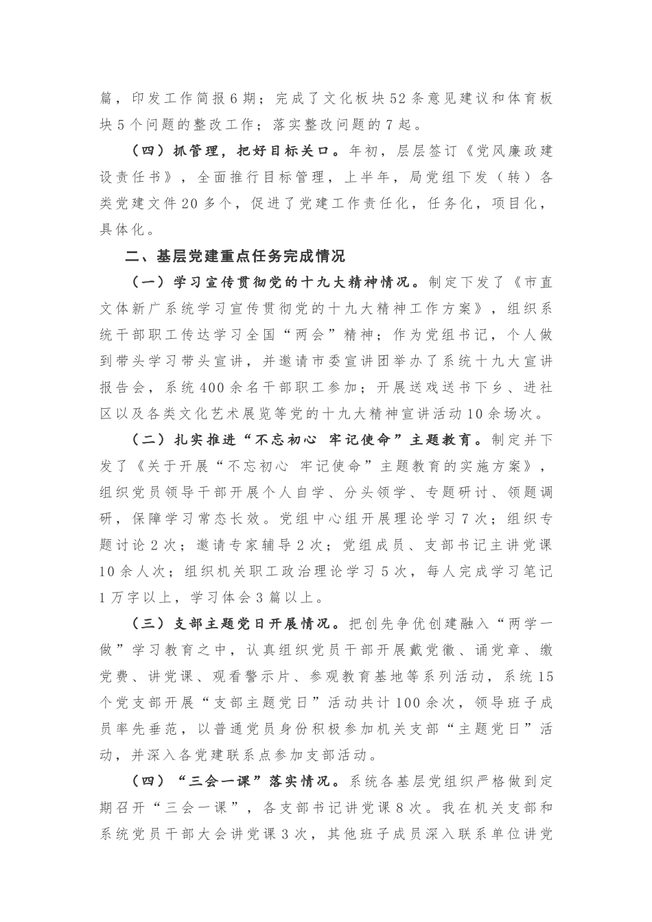 市文体新广局党组党建工作述职报告20180930130407039_第2页