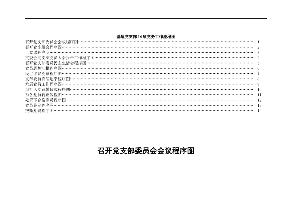 基层党支部14项党务工作流程图_第1页