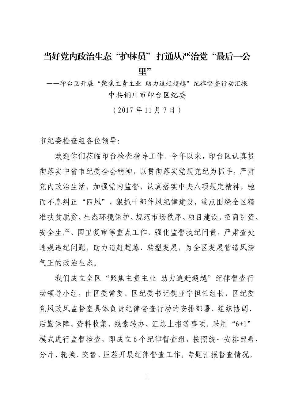 市纪委纪律督查行动汇报.doc_第1页