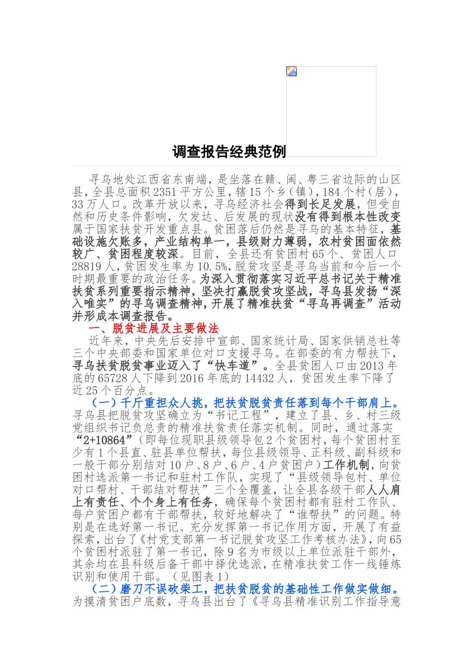 调查报告经典范例_第1页
