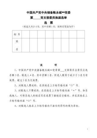 （会中）4.党支部换届选票