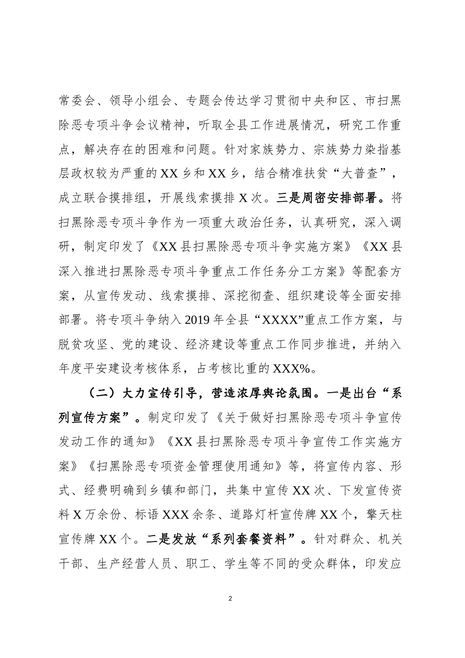 扫黑除恶专项斗争工作汇报_第2页