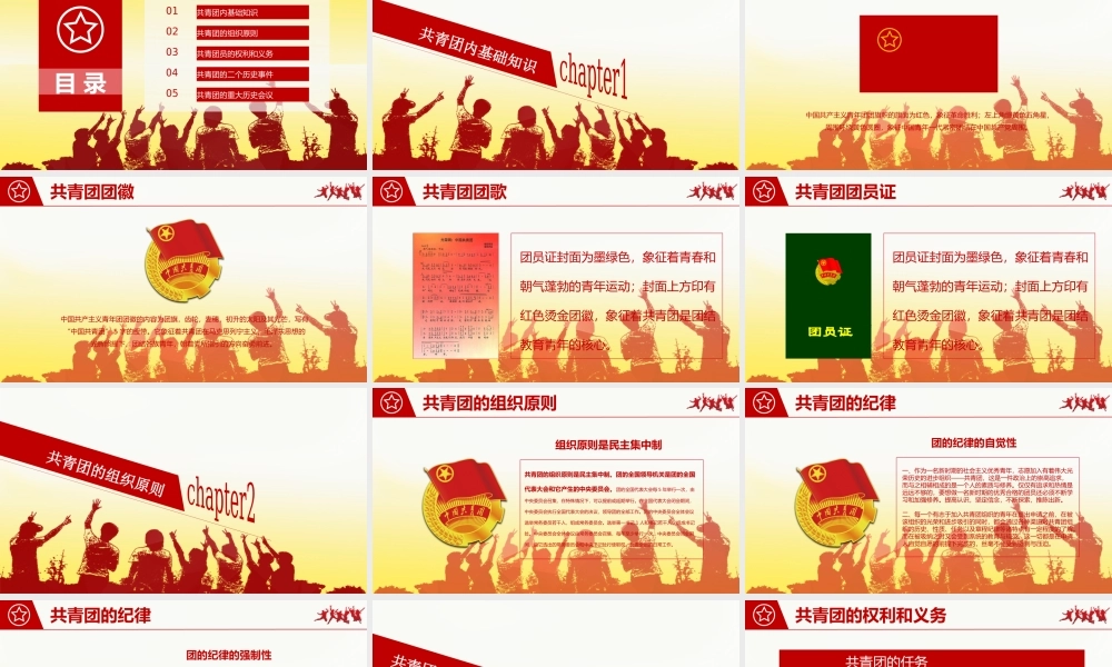 中国共青团团史团旗团徽团歌介绍PPT