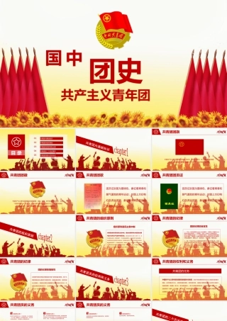中国共青团团史团旗团徽团歌介绍PPT