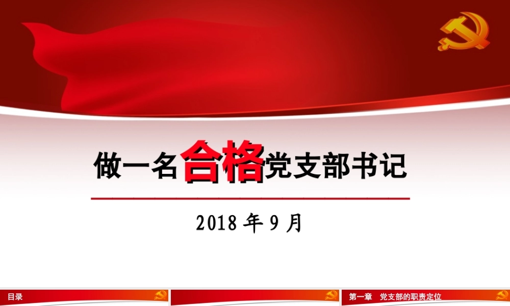 做合格党支部书记