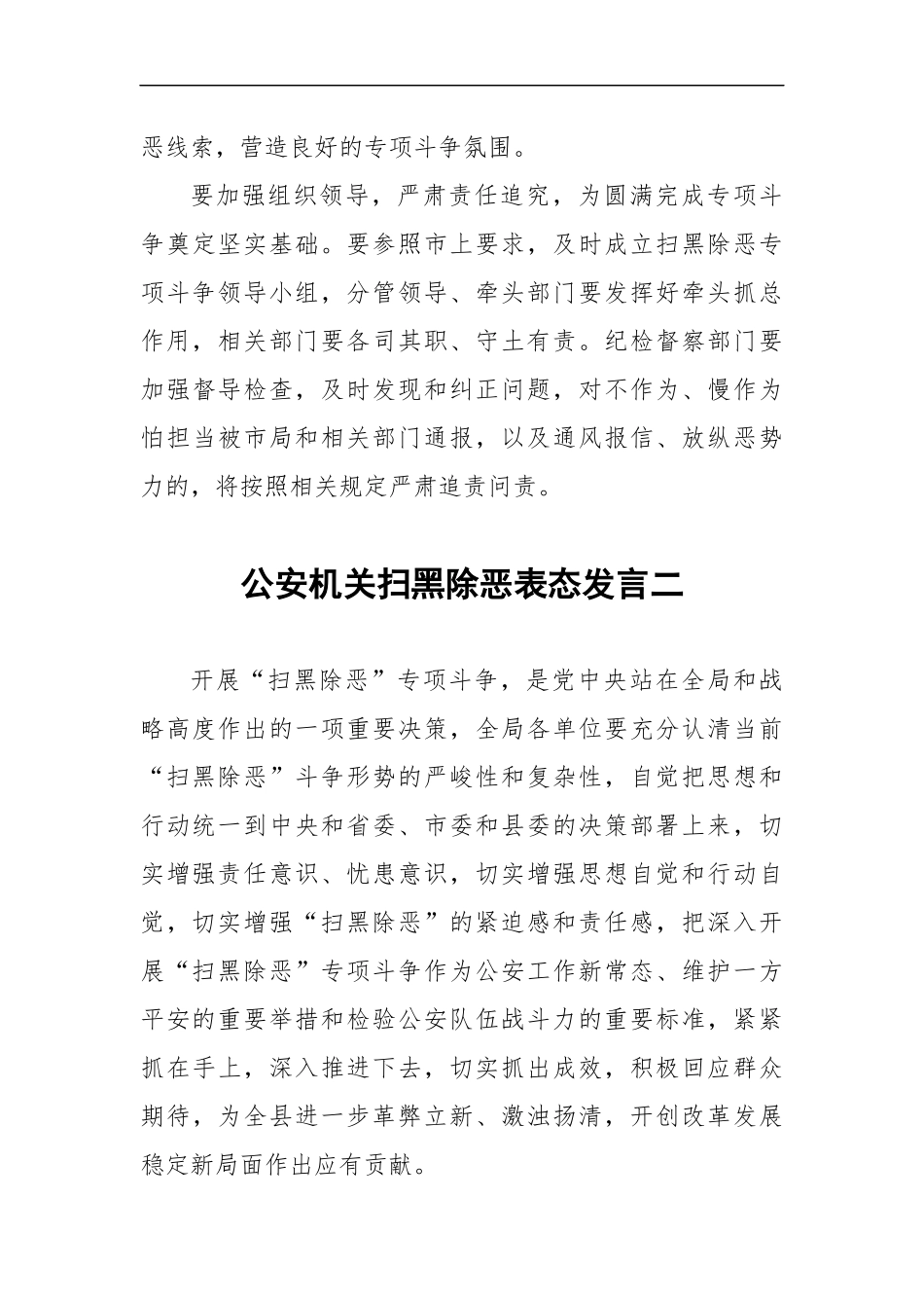 公安机关扫黑除恶表态发言_第3页