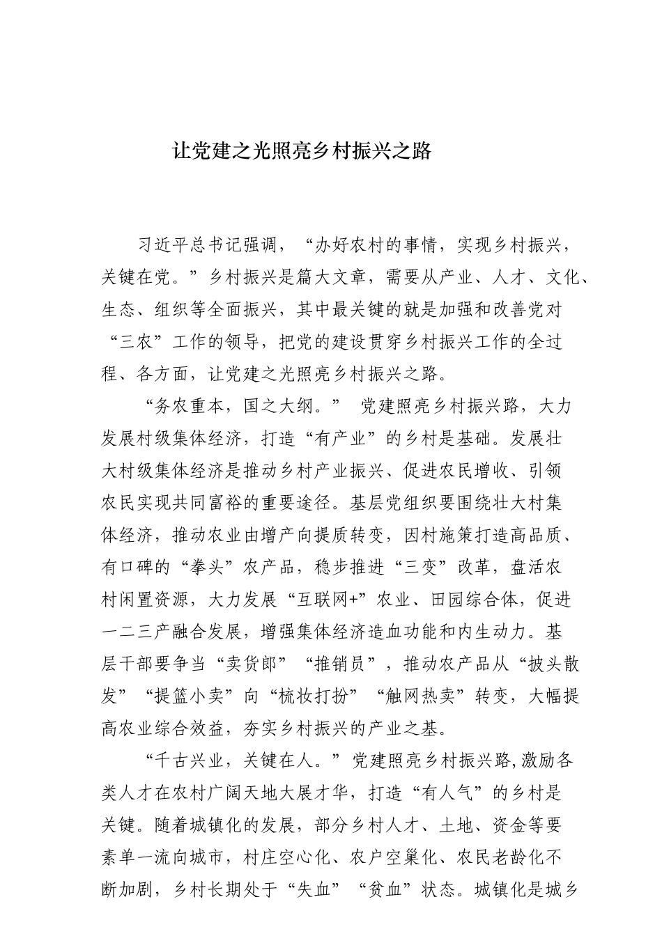 22让党建之光照亮乡村振兴之路_第1页