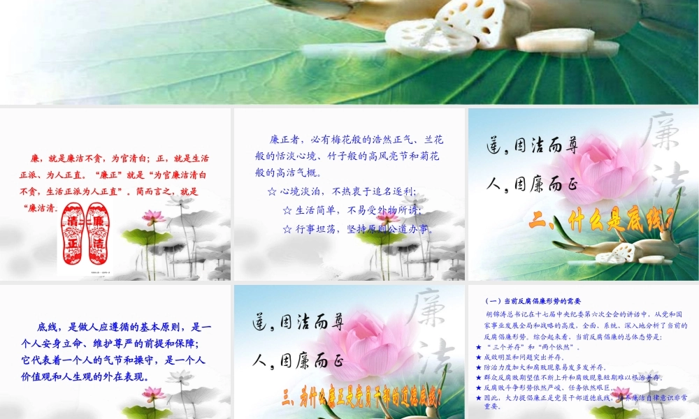 微型党课课件：廉正是党员干部的道德底线