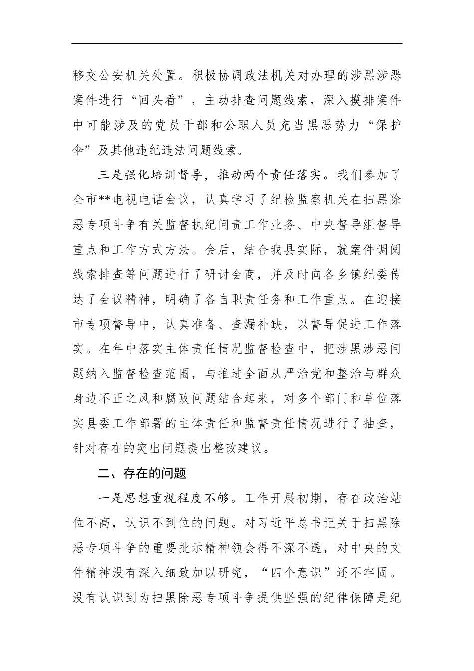扫黑除恶专项斗争工作汇报_第3页