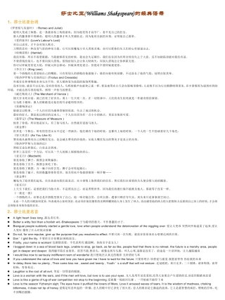 写作资料集之铭言-莎士比亚