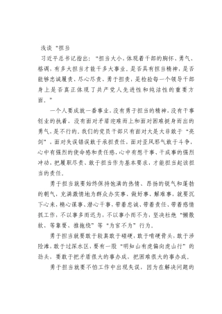 最新微党课讲稿：“担当”