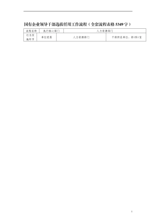 国有企业领导干部选拔任用工作流程（全套流程表格）