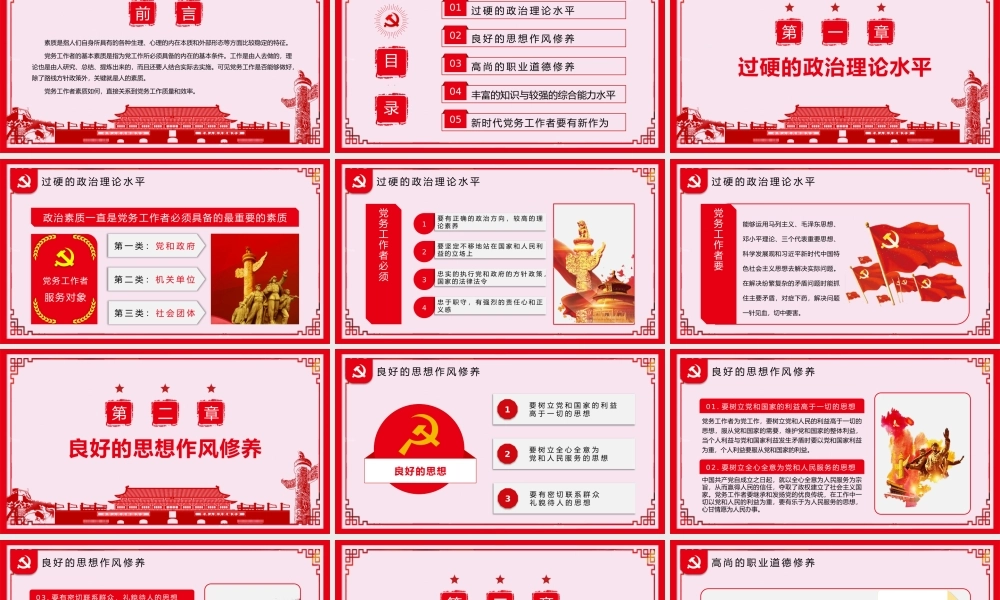 新时代党务工作者应具备的基本素质党政党建党课ppt课件