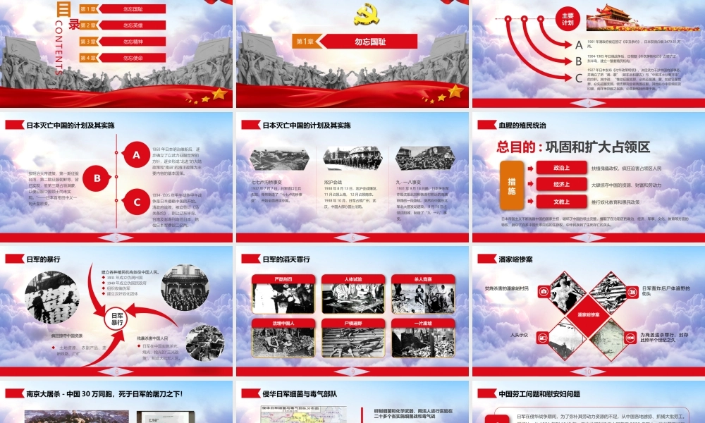 抗战胜利73周年红色大气党课党政抗日英雄ppt党课课件