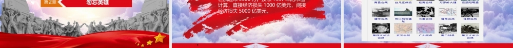 抗战胜利73周年红色大气党课党政抗日英雄ppt党课课件