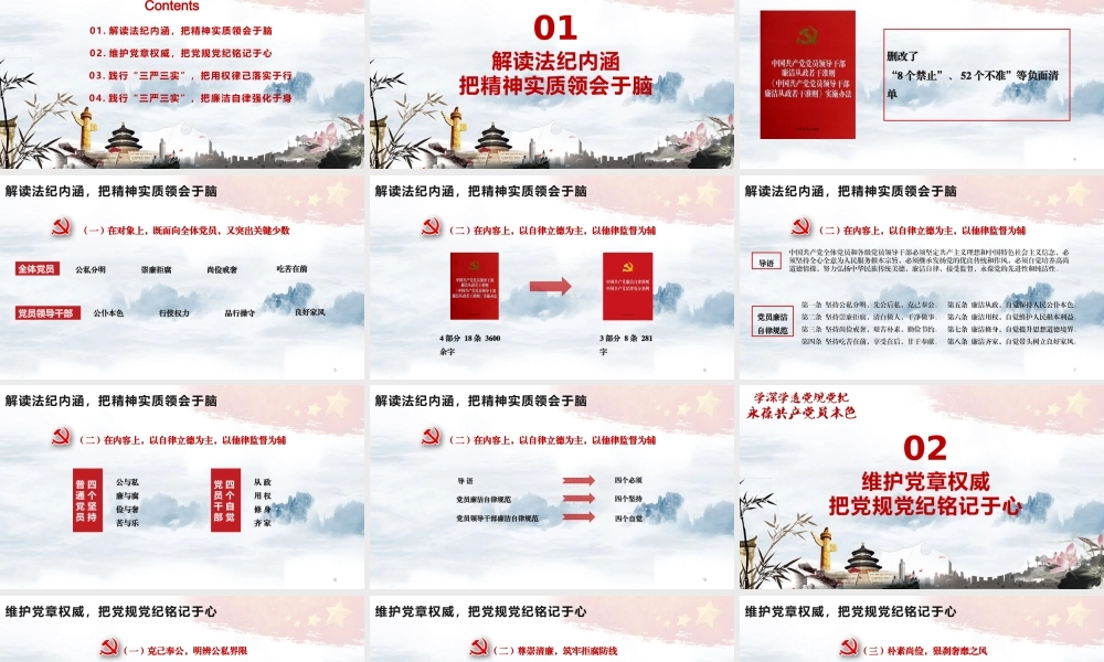 最新 廉洁自律学习党规党纪永葆党员本色党课ppt党课课件