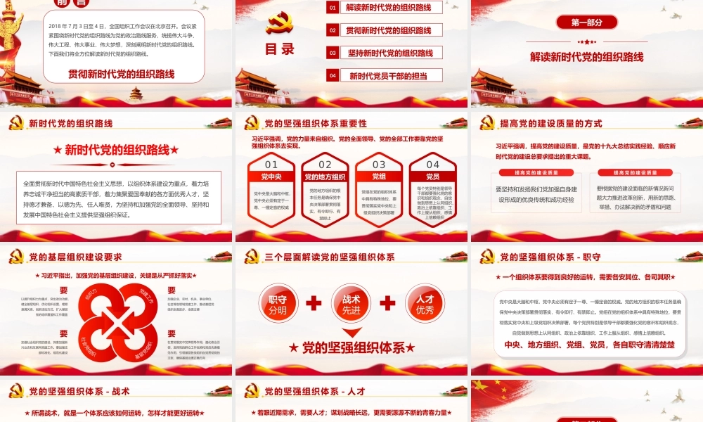 党课培训贯彻新时代党的组织路线学习党组织工作会议ppt党课课件
