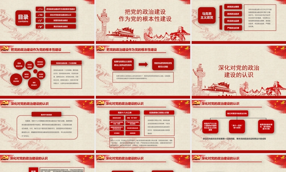 学习党的政治建设作为党的根本性建设党建党课ppt党课课件
