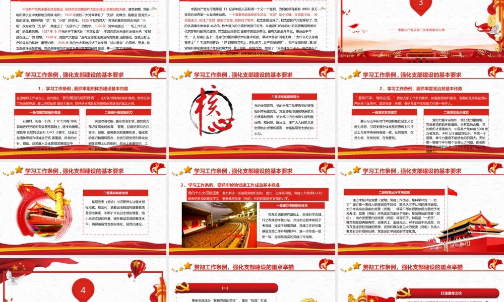 中国共产党支部工作条例学习心得ppt党课课件