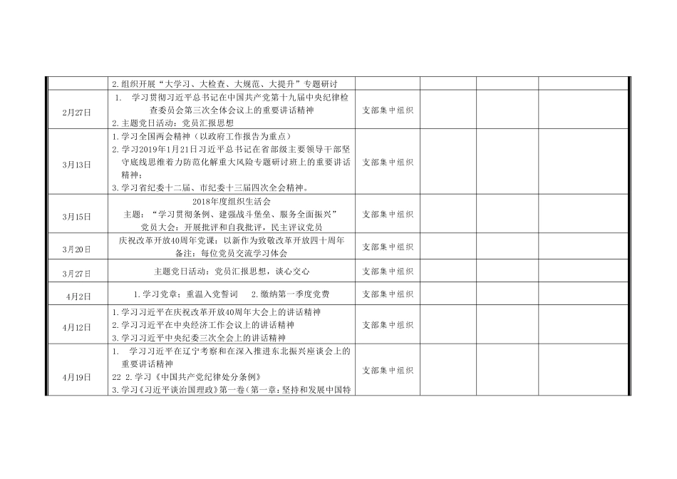 2019xxx党支部学习计划安排表.doc_第2页