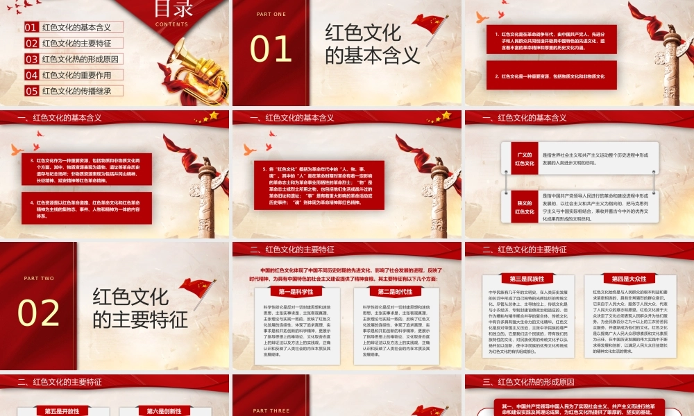 党政党课党建高级感学习红色文化弘扬革命精神课件PPT模板.pptx