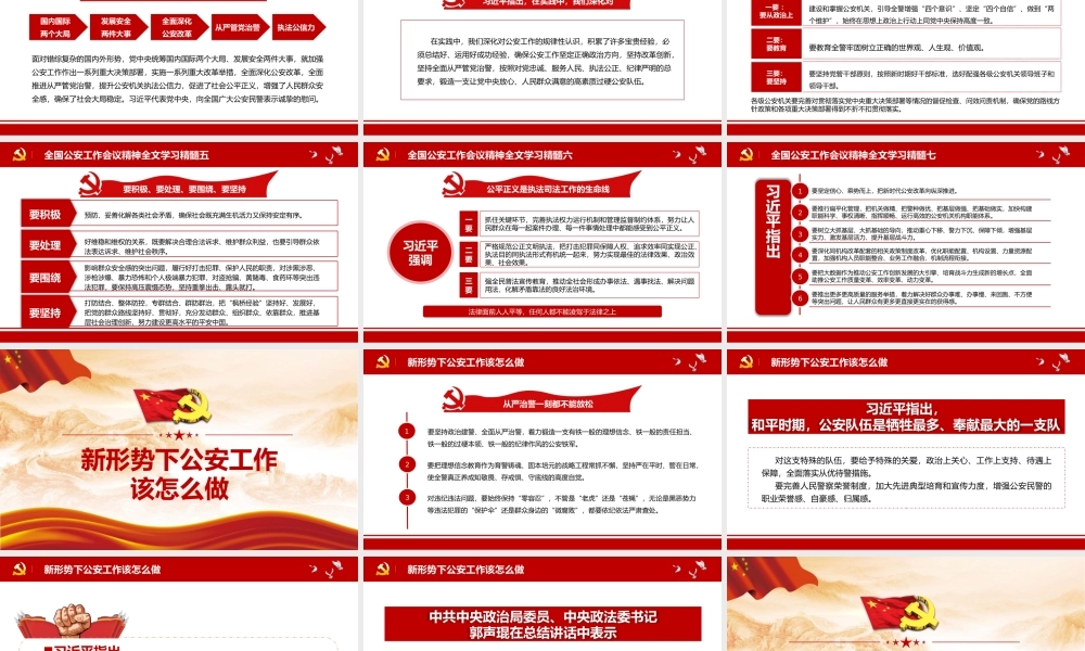 红色党政风全国公安工作会议学习解读文件党建党课PPT模板.pptx