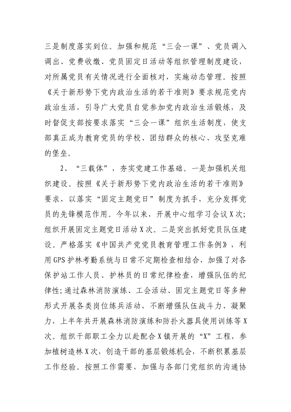 最新2019年上半年党建工作总结报告汇报交流(党组党支部乡镇党委)4篇.docx_第2页