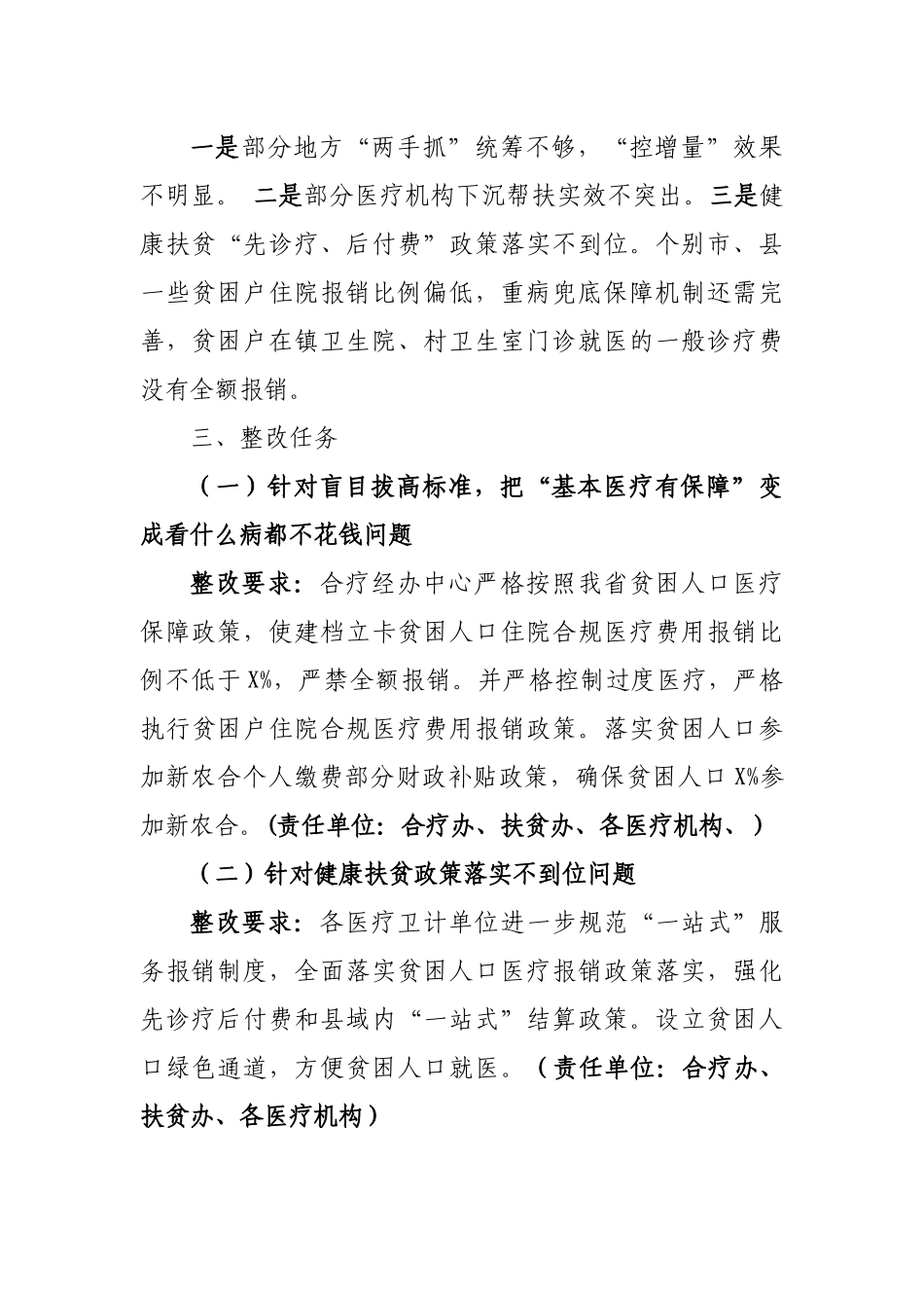脱贫攻坚健康扶贫存在问题整改工作方案.docx_第2页