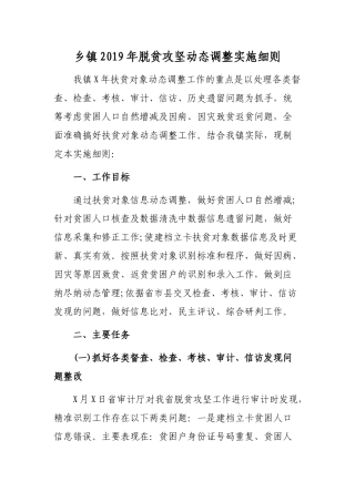 乡镇2019年脱贫攻坚动态调整实施细则.docx