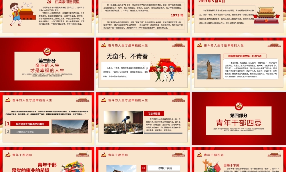 红色青春正能量建党节98周年PPT模板.pptx