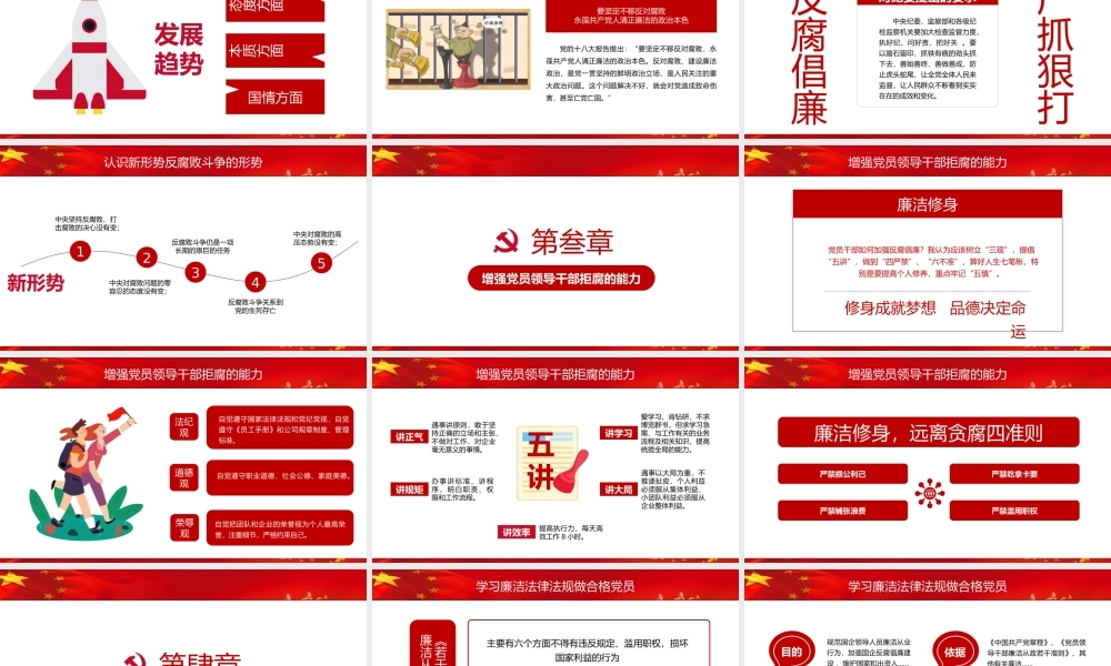 红色简约党政党员党史建党党课廉政PPT模板.pptx