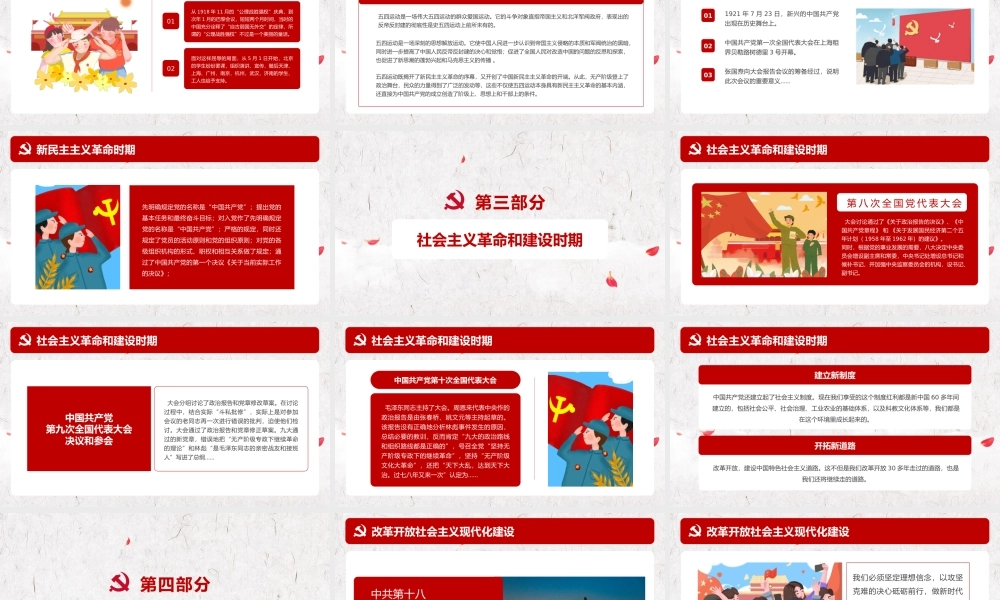 红色建党节党支部组织建设党课PPT模板.pptx