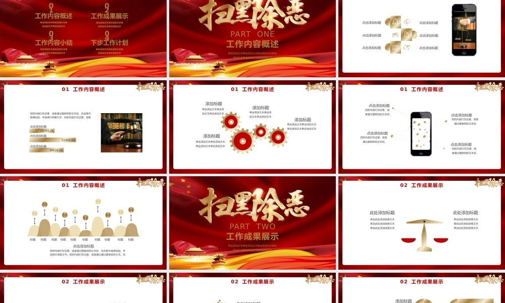 红色正义扫黑除恶主题工作总结PPT模板.pptx