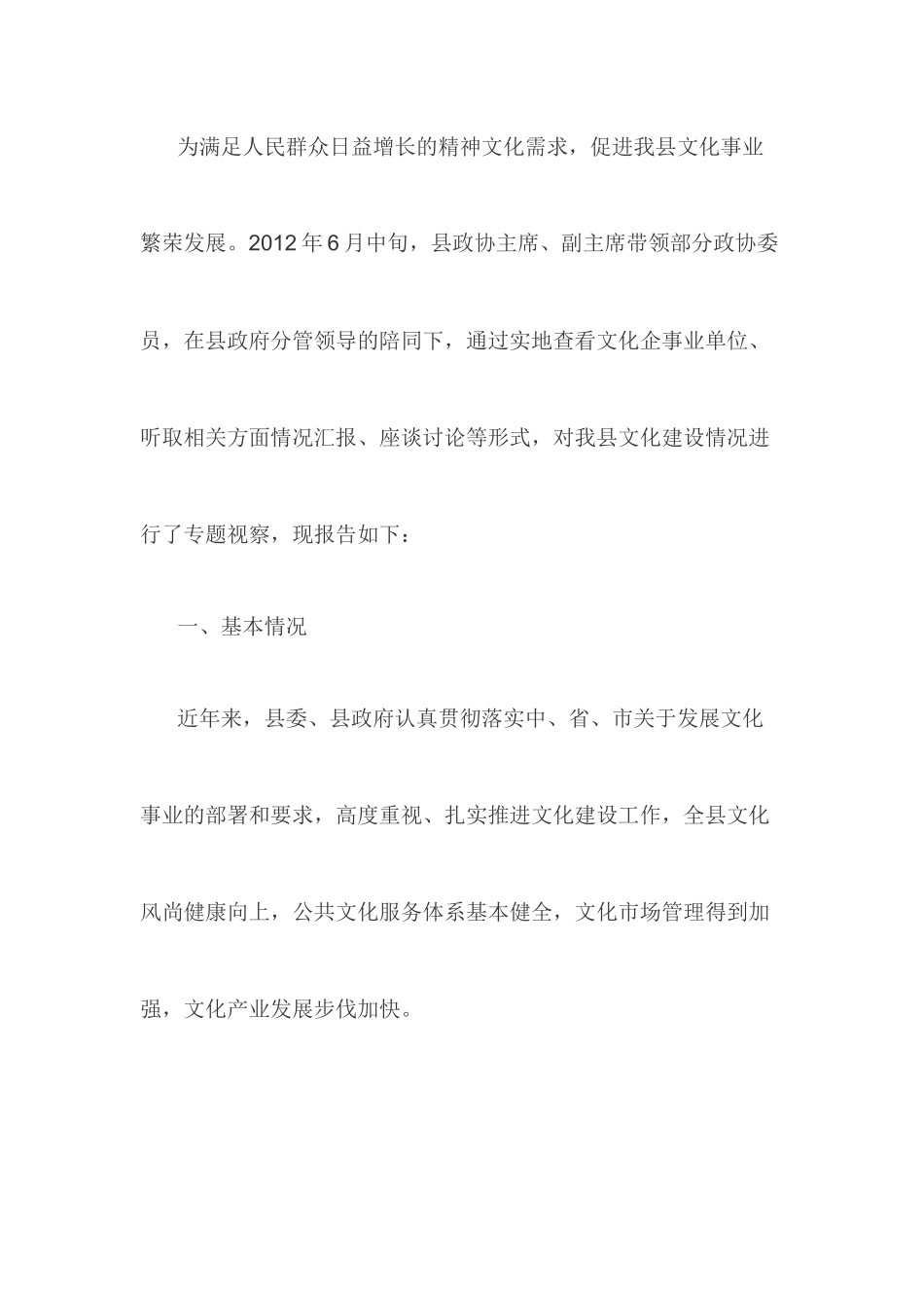 文化建设情况视察报告.docx_第1页