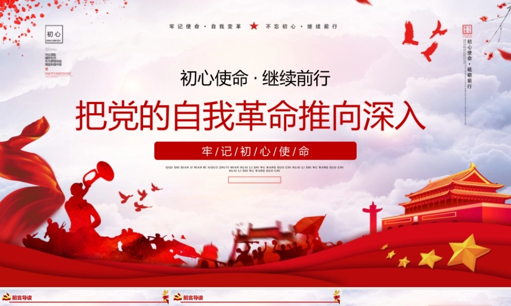 初心使命把党的自我革命推向深入PPT模板.pptx