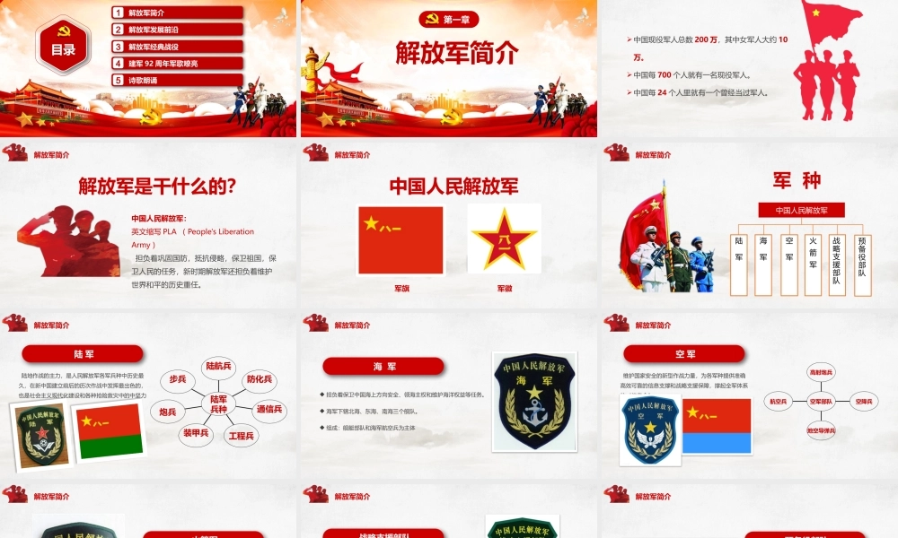 祝贺中国人民解放军建军92周年八一建军节党政党建党课ppt.pptx